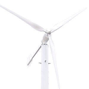 10 kW horizontal axis wind turbine, fiberglass blades, off grid and grid connected energy storage system for wind solar complementarity