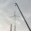 10 kW horizontal axis wind turbine, fiberglass blades, off grid and grid connected energy storage system for wind solar complementarity