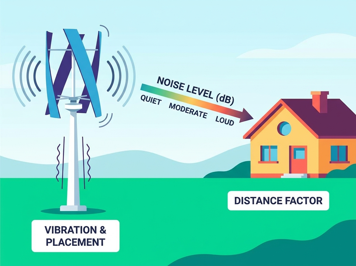Instalacja turbiny wiatrowej o osi pionowej przedstawiająca montaż konstrukcyjny i konstrukcję łopat
